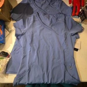 2 Infinity by Cherokee Women Nurse Scrubs Top Mock Wrap